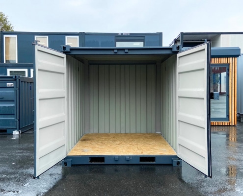 Container de stockage 8 pieds avec double portes et système d'ouverture facile et sol en bois OSB