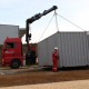 dechargement container camion grue