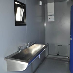 conteneur lavabo inox