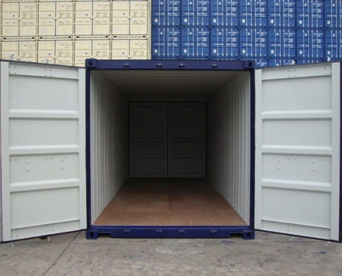 Container double doors portes ouvertes