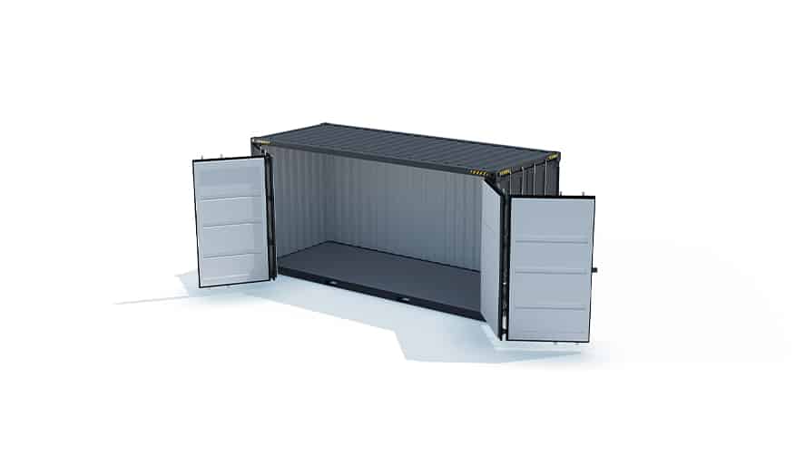 container maritime 20 pieds high cube open side