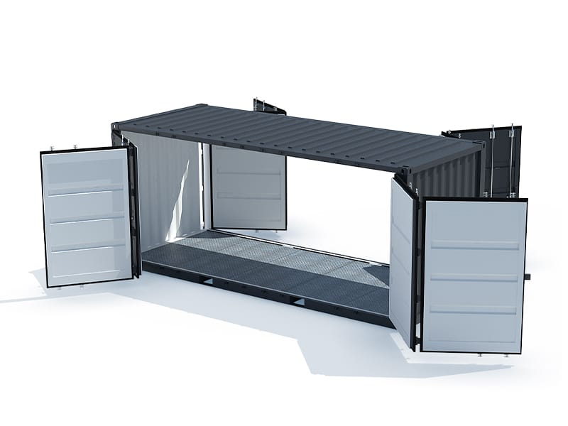 Container stockage 20 pieds Open Side double porte