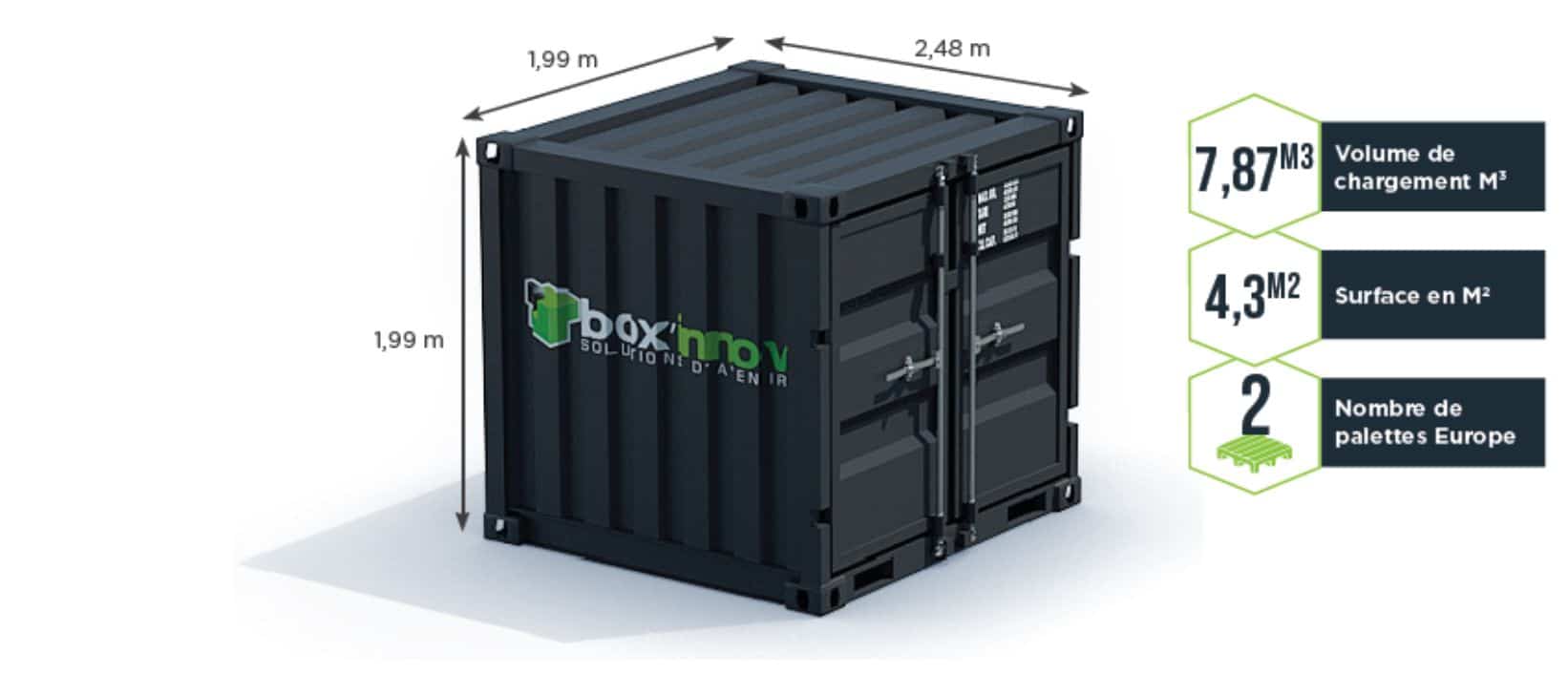 quelle est la taille d'un container 6 pieds dry