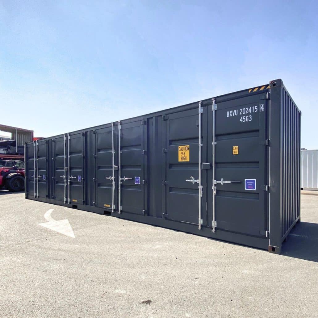 Grand conteneur 40 pieds avec ouvertures latérales x4