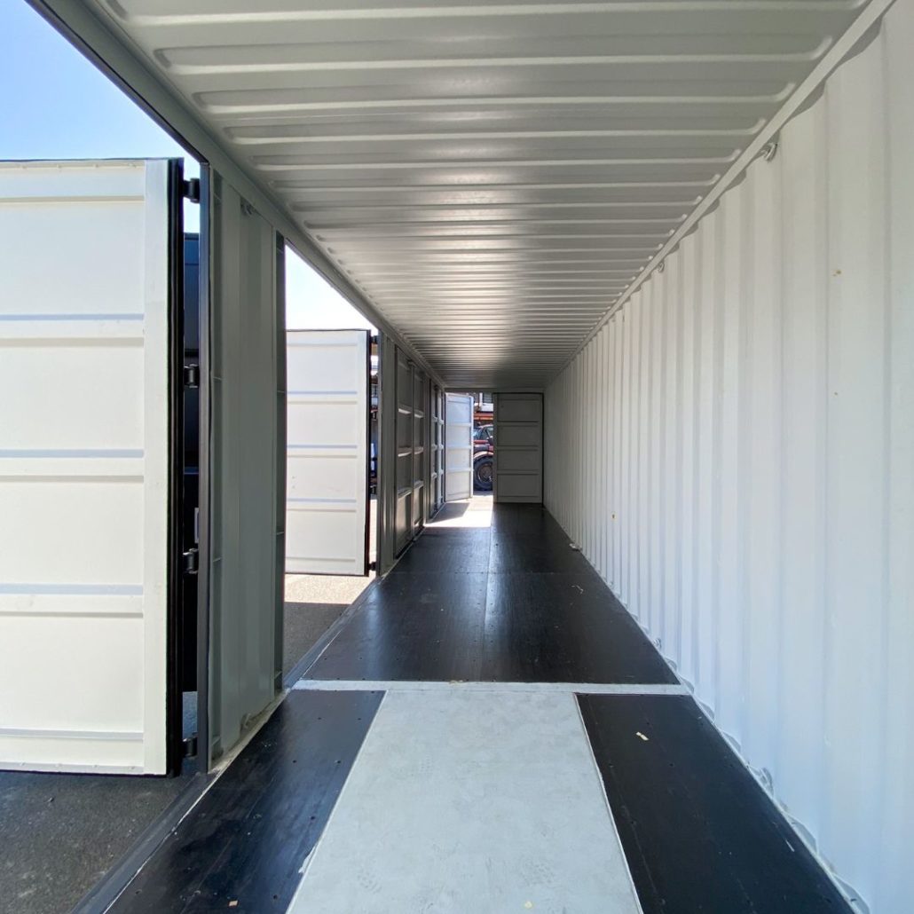 intérieur conteneur 40 pieds hc 4 portes latérales