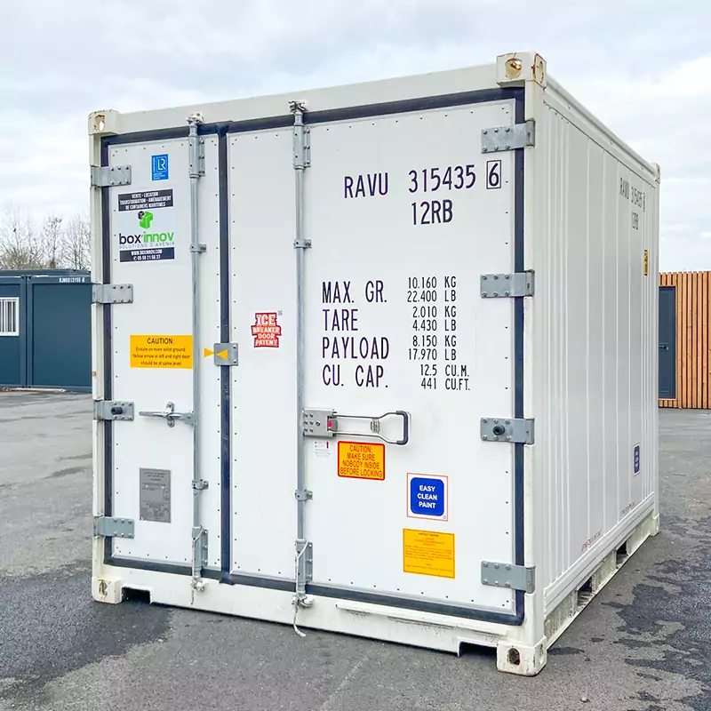 Dimensions d'un petit conteneur reefer.