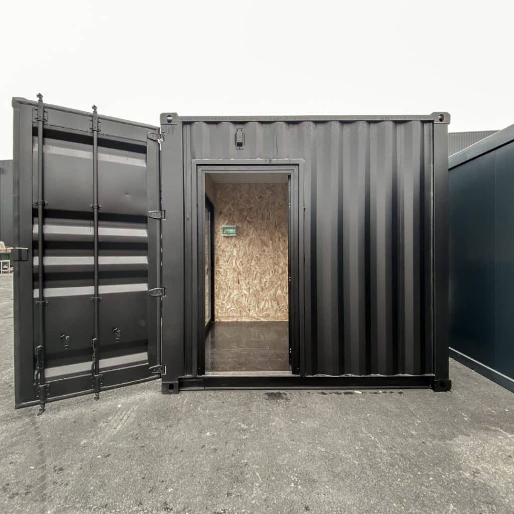 conteneur noir 10 pieds pour bureau de jardin