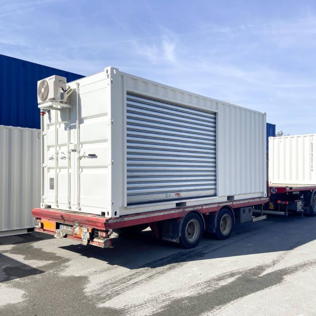 conteneur 20 pieds shelter avec porte de garage