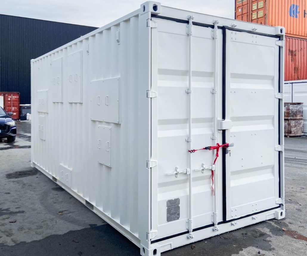 container shelter blanc 20 pieds