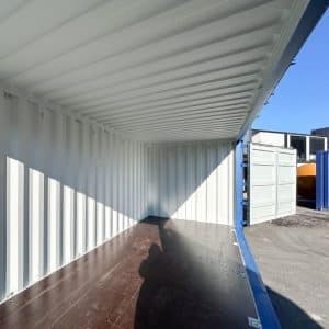 conteneur maritime 20 pieds open side bleu ouvert