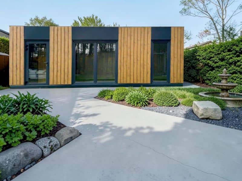 logement independant dans un jardin moderne
