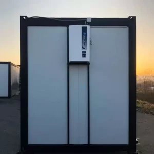 Extérieur d'un groupe silencieux pour un bungalow labo à pâtisseries.